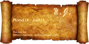Mondik Judit névjegykártya